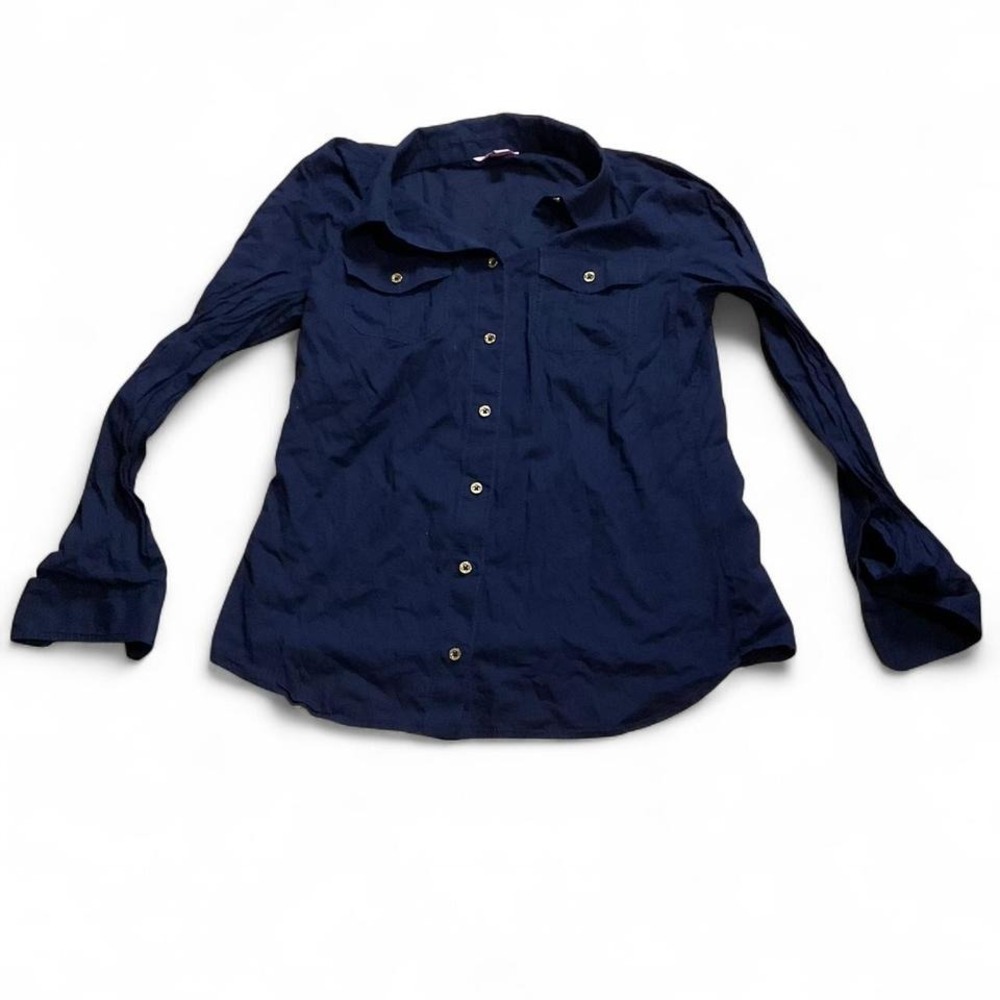 Lilly Pulitzer camp cruiser roll tab sleeve button down navy